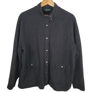 Lauren Ralph Lauren Dark Gray Button-Up Jacket. Men's XL (approx). #0175